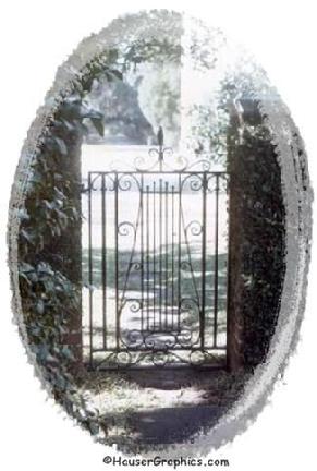 Formal Fenwick Hall Garden Gate 1. Photographer John R. Hauser.