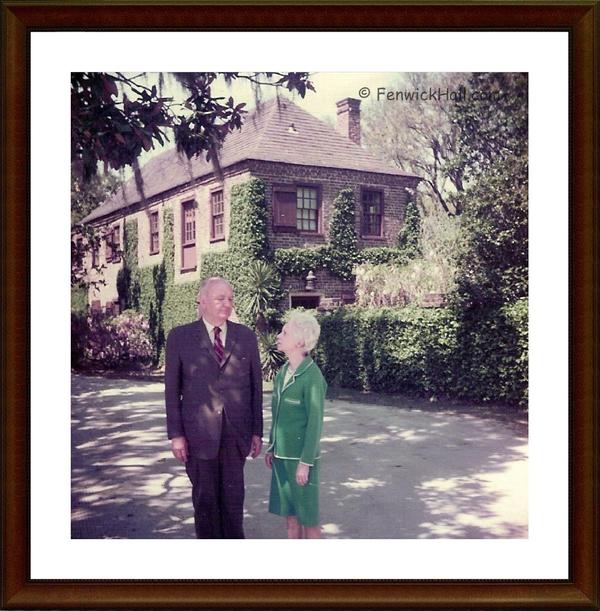 Mr Claude W. and Mrs Helena I. Blanchard, Sr in front of their 1750's Carriage House.  Photo ~ 1970 Courtesy their grandson, Claude Blanchard III.