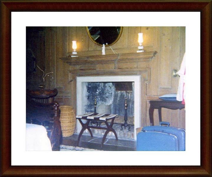 1974, Upstairs guest bedroom, with beautiful unpainted paneling. 1974, Guest Room with the childrens toys  1970's. Upstairs bedroom facing the Stono River.  This is the room haunted by Edward Fenwick's Daughter. Lucky guest stayed in this room with the ghost.   Photographer John R. Hauser